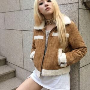 Vintage Fitted Fur Jacket Cybercore Indie Sleaze Diesel Style